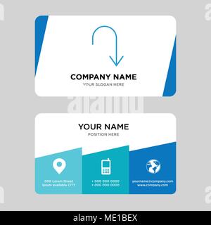 Arrow pointing to down business card design template, Visiting for your company, Modern Creative and Clean identity Card Vector Illustration Stock Vector