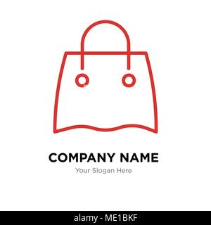 Reusable shopping bag company logo design template, Business corporate vector icon Stock Vector