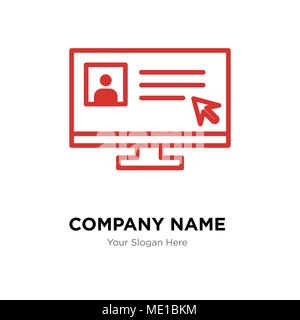 Laptop and cursor company logo design template, Business corporate vector icon Stock Vector
