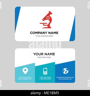 microscope business card design template, Visiting for your company, Modern Creative and Clean identity Card Vector Illustration Stock Vector