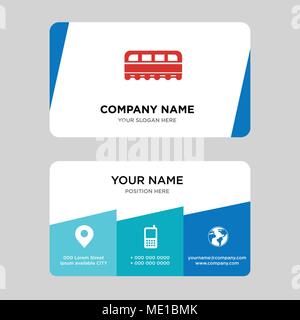 Train front business card design template, Visiting for your company, Modern Creative and Clean identity Card Vector Illustration Stock Vector