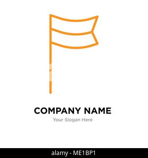 Location flag company logo design template, Business corporate vector icon Stock Vector