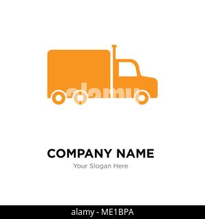 Frontal truck company logo design template, Business corporate vector icon Stock Vector