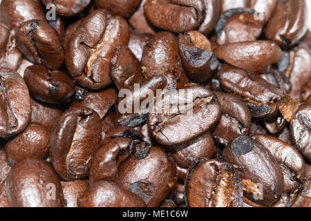 Close up of dark roasted coffee beans Stock Photo