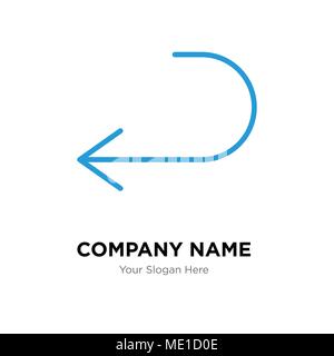 Arrow pointing to left company logo design template, Business corporate vector icon Stock Vector