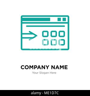 Data export with an arrow company logo design template, Business corporate vector icon Stock Vector