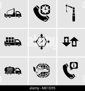 Set Of 9 simple editable icons such as Call center service for information, Airplane around Earth, Delivery truck, Up arrows couple, Delivery time, Bo Stock Vector