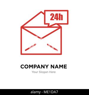 Mail 24 hours company logo design template, Business corporate vector icon Stock Vector