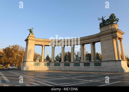 Heroes’ Square Budapest Hungary Statues of Kinds and Royalty Stock Photo