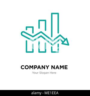 Data analytics descendant company logo design template, Business corporate vector icon Stock Vector
