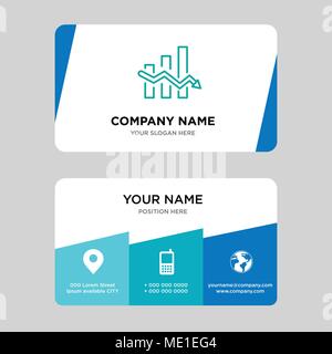 Data analytics descendant business card design template, Visiting for your company, Modern Creative and Clean identity Card Vector Illustration Stock Vector