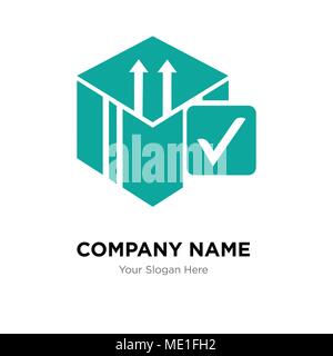 Delive box verification company logo design template, Business corporate vector icon Stock Vector
