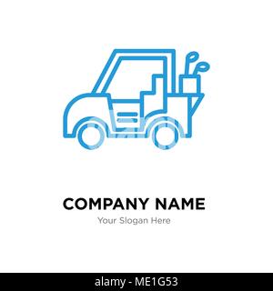 Golf car company logo design template, Business corporate vector icon Stock Vector