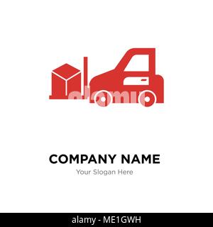 Delivery transportation machine company logo design template, Business corporate vector icon Stock Vector