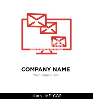 Monitor analytic company logo design template, Business corporate vector icon Stock Vector
