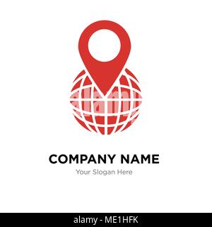 World grid with placeholder company logo design template, Business corporate vector icon Stock Vector