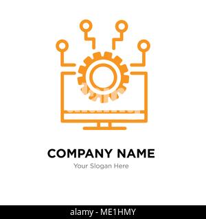 Laptop company logo design template, Business corporate vector icon Stock Vector