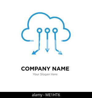 Cloud computing company logo design template, Business corporate vector icon Stock Vector