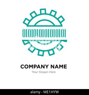 Binary code company logo design template, Business corporate vector icon Stock Vector