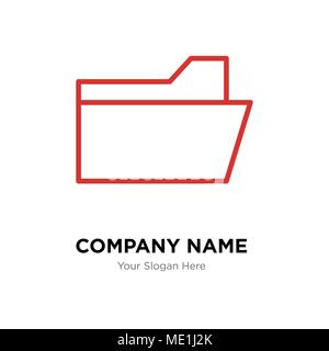 File folder company logo design template, Business corporate vector icon Stock Vector