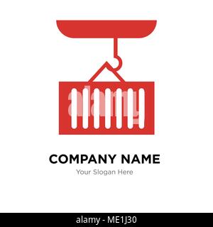 Container hanging of a crane company logo design template, Business corporate vector icon Stock Vector