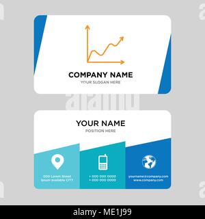 Data wave chart business card design template, Visiting for your company, Modern Creative and Clean identity Card Vector Illustration Stock Vector