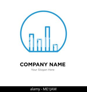 Bar chart company logo design template, Business corporate vector icon Stock Vector