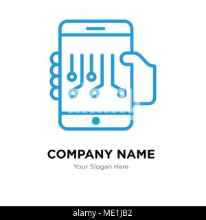 Smartphone company logo design template, Business corporate vector icon Stock Vector