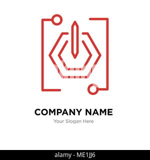 Power button company logo design template, Business corporate vector icon Stock Vector