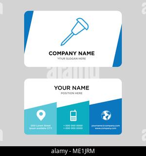 Pushpin business card design template, Visiting for your company, Modern Creative and Clean identity Card Vector Illustration Stock Vector