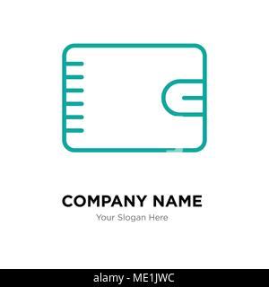Wallet with zipper company logo design template, Business corporate vector icon Stock Vector