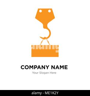 crane with load company logo design template, Business corporate vector icon Stock Vector