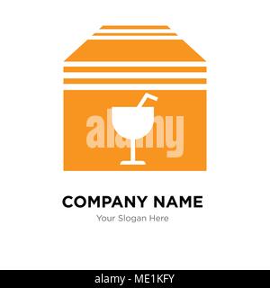 Delivery package box with fragile content company logo design template, Business corporate vector icon Stock Vector