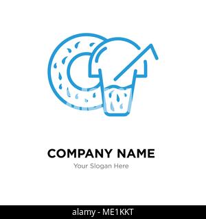 Donut company logo design template, Business corporate vector icon Stock Vector