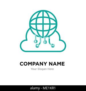 Cloud computing company logo design template, Business corporate vector icon Stock Vector