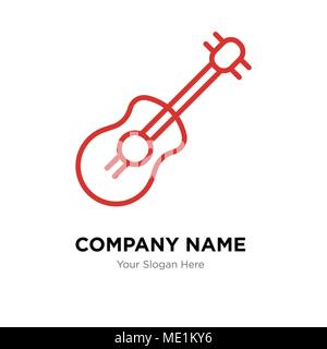 Guitar company logo design template, Business corporate vector icon Stock Vector