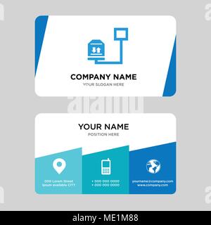 Weight of delivery package on a scale business card design template, Visiting for your company, Modern Creative and Clean identity Card Vector Illustr Stock Vector