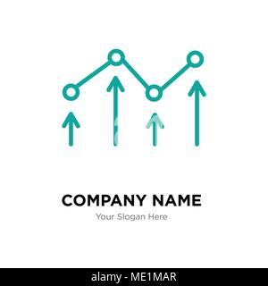 Decreasing chart company logo design template, Business corporate vector icon Stock Vector