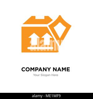 Delivery pack security company logo design template, Business corporate vector icon Stock Vector