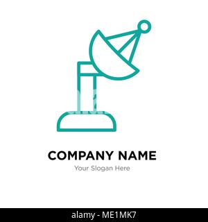 Satellite dish company logo design template, Business corporate vector icon Stock Vector