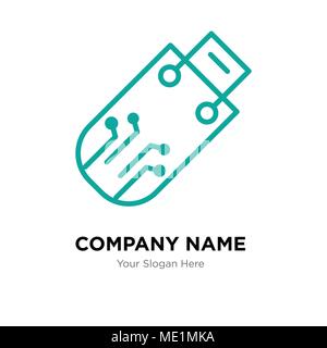 Pendrive company logo design template, Business corporate vector icon Stock Vector