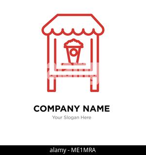 Popcorn company logo design template, Business corporate vector icon Stock Vector