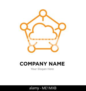 Cloud computing company logo design template, Business corporate vector icon Stock Vector