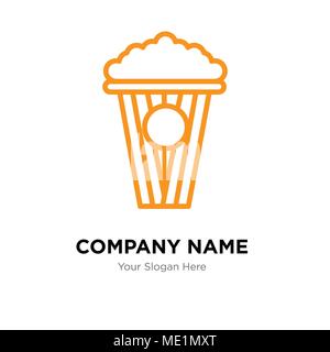 Popcorn company logo design template, Business corporate vector icon Stock Vector