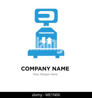 Delivery scale with a box company logo design template, Business corporate vector icon Stock Vector
