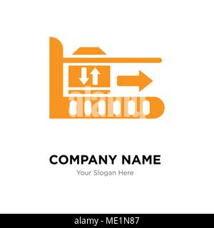 Package on rolling transport company logo design template, Business corporate vector icon Stock Vector