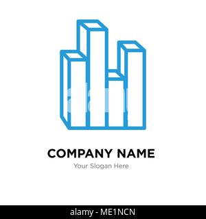 Stream graphic company logo design template, Business corporate vector icon Stock Vector