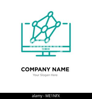 Hologram company logo design template, Business corporate vector icon Stock Vector