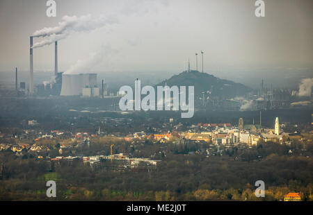 View of the district of Buer with Uniper Kraftwerke GmbH, Gelsenkirchen, Ruhr Area, North Rhine-Westphalia, Germany Stock Photo