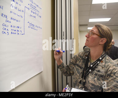 Cyber Security Incident Response Training was a three-day course designed to prepare participants to respond to cyber incidents affecting critical infrastructure systems. The archival image documents an Arkansas Air National Guard officer analyzing code to sustain a simulated city power grid during the exercise. Stock Photo